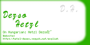 dezso hetzl business card